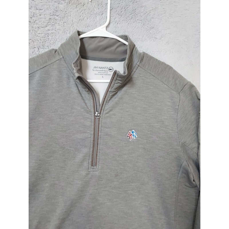 Vineyard Vines Pullover Mens Large Jim Nantz Frederica Golf Quarter Zip Gray L gallery