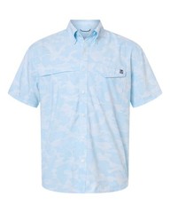 HUK Mens S-2XL Tidepoint Printed Short Sleeve Fishing Shirt Wicking UPF 30+