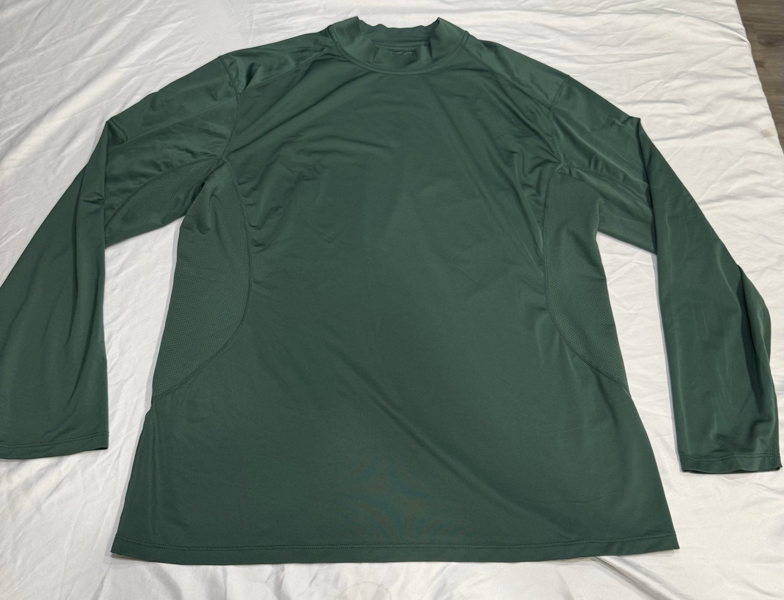 Nike Pro Combat Collar Neck Fitted Long Sleeve Shirt Mens XL Drifit Green gallery