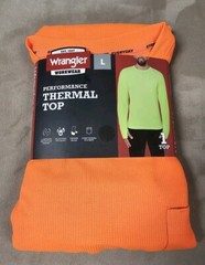 Wrangler Men’s Workwear Performance Thermal Top Shirt Safety Orange Large Pocket