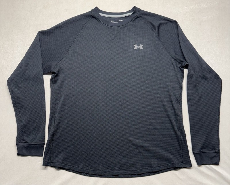 Under Armour Men’s Loose Fit Black Thermal Waffle Weave Size XL gallery