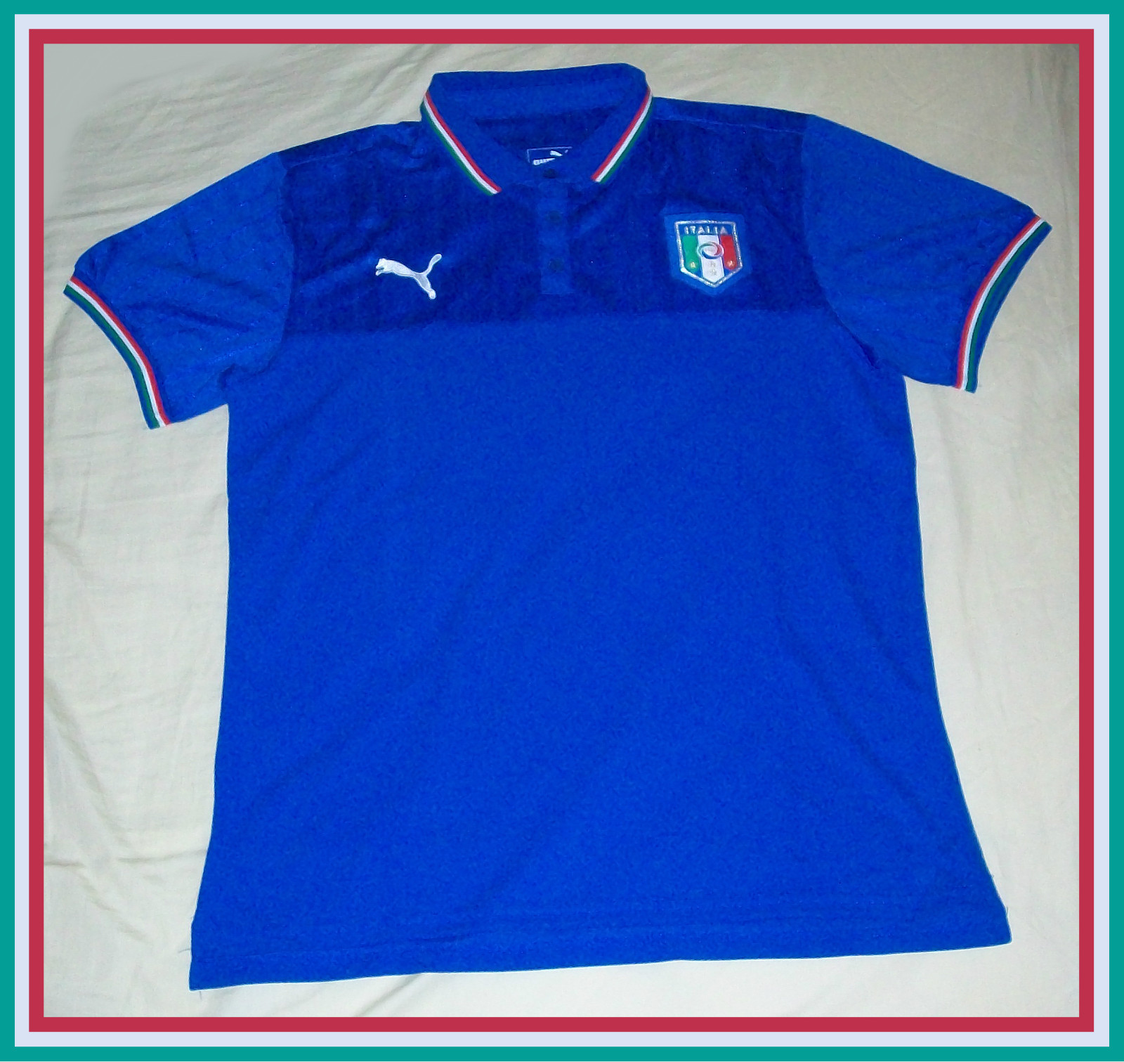 * Men's ITALY Team Authentic Soccer Football Puma Polo Shirt 2018 World Cup gallery