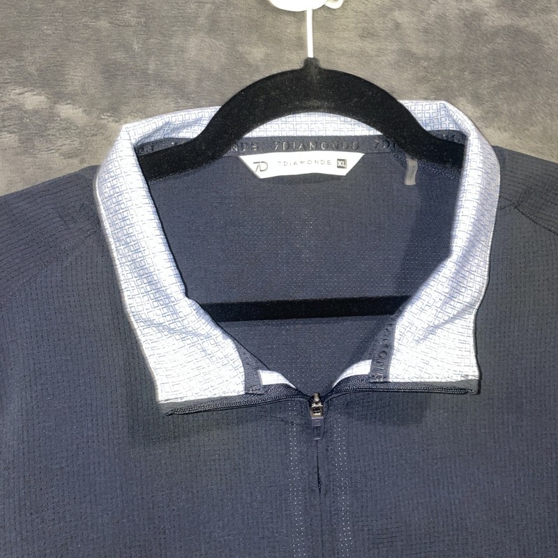 7 DIAMONDS Oxygenate 1/4 Zip Pullover NAVY Anti-Odor Quick Dry Stretch - XL Golf gallery