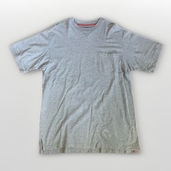 Duluth Trading Co Mens L Shirt Gray Relaxed Fit Performance Short Sleeve Cotton