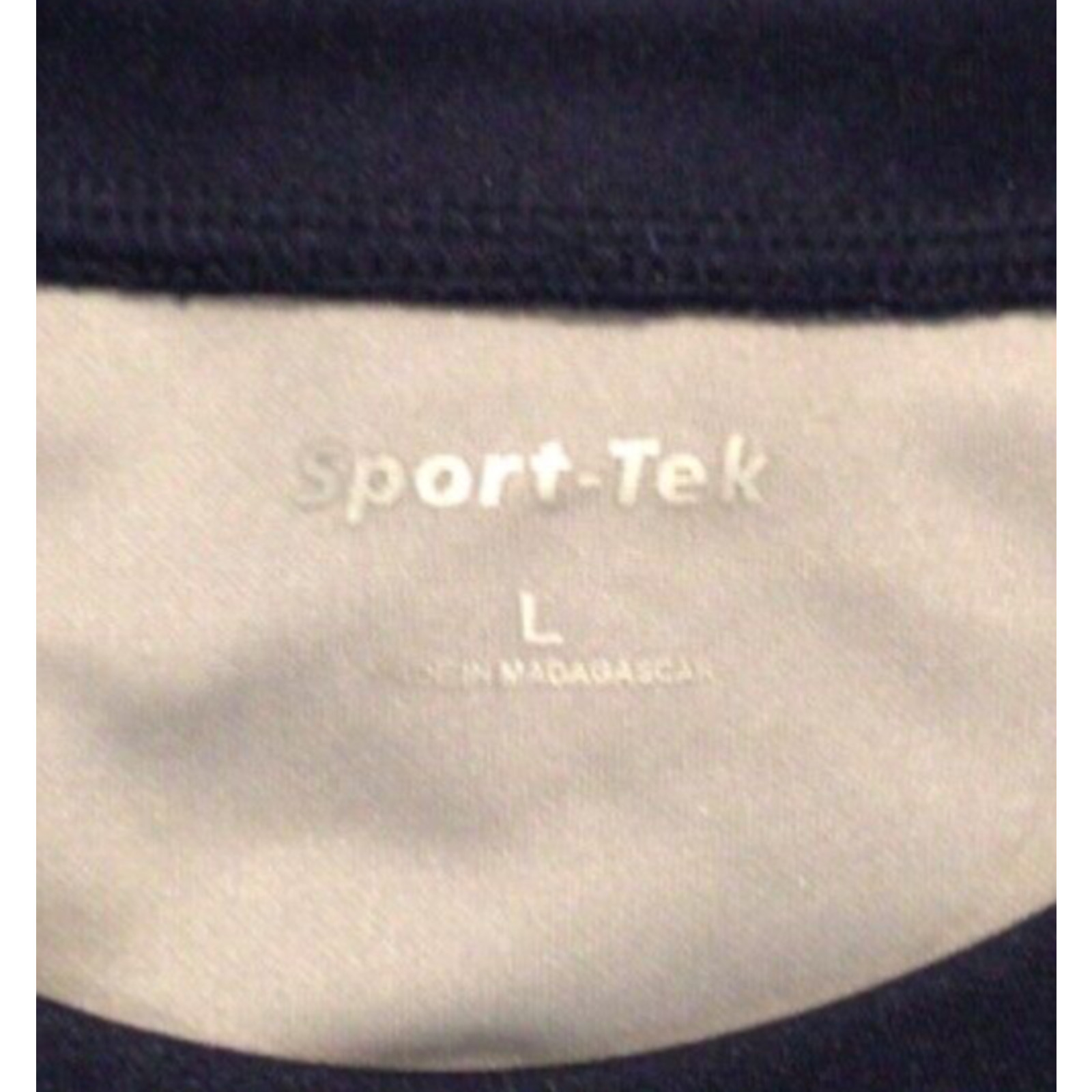 Sport-Tek Navy Gray 3/4 Sleeve Colorblock Baseball T-Shirt Men’s Size Large gallery