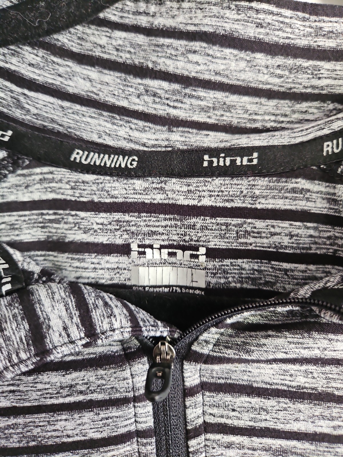 Hind Running Long Sleeve Pullover Size Large Gray And Black gallery