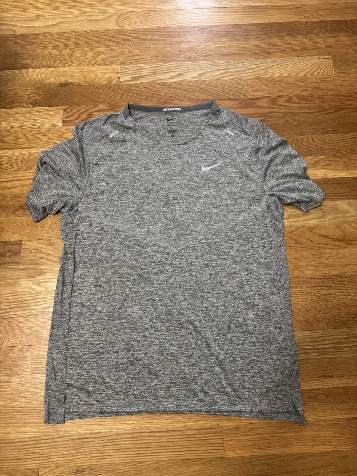 Nike Running Dri-Fit Shirt Size Medium M Mens Gray Grey Breathable Lightweight gallery