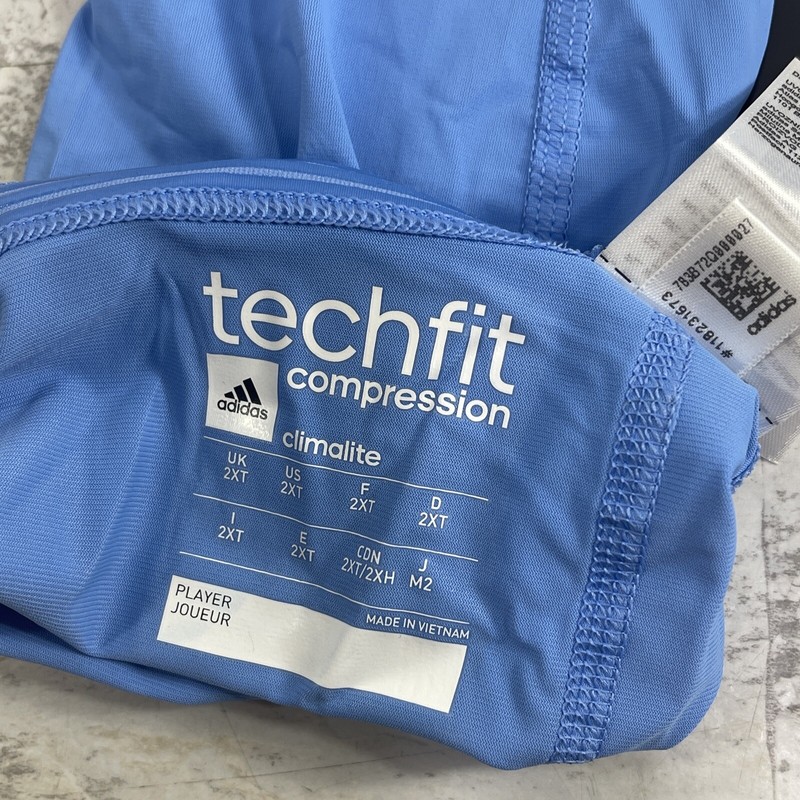2x-NWT Adidas Techfit Padded Compression Arm Elbow Sleeve Powder Light Blue 2XLT gallery