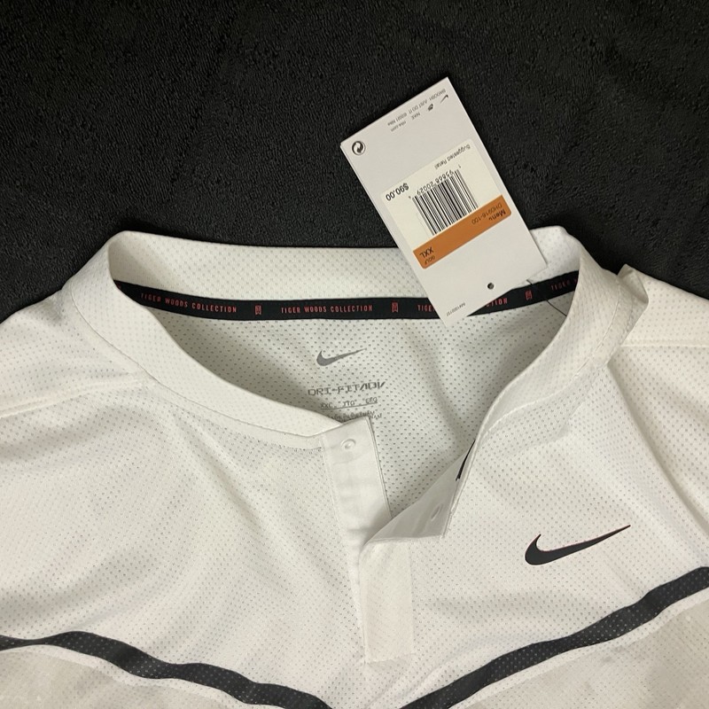 Nike Tiger Woods ADV Chevron Blade Polo DH0916 100 White Smoke Grey Sz XXL gallery