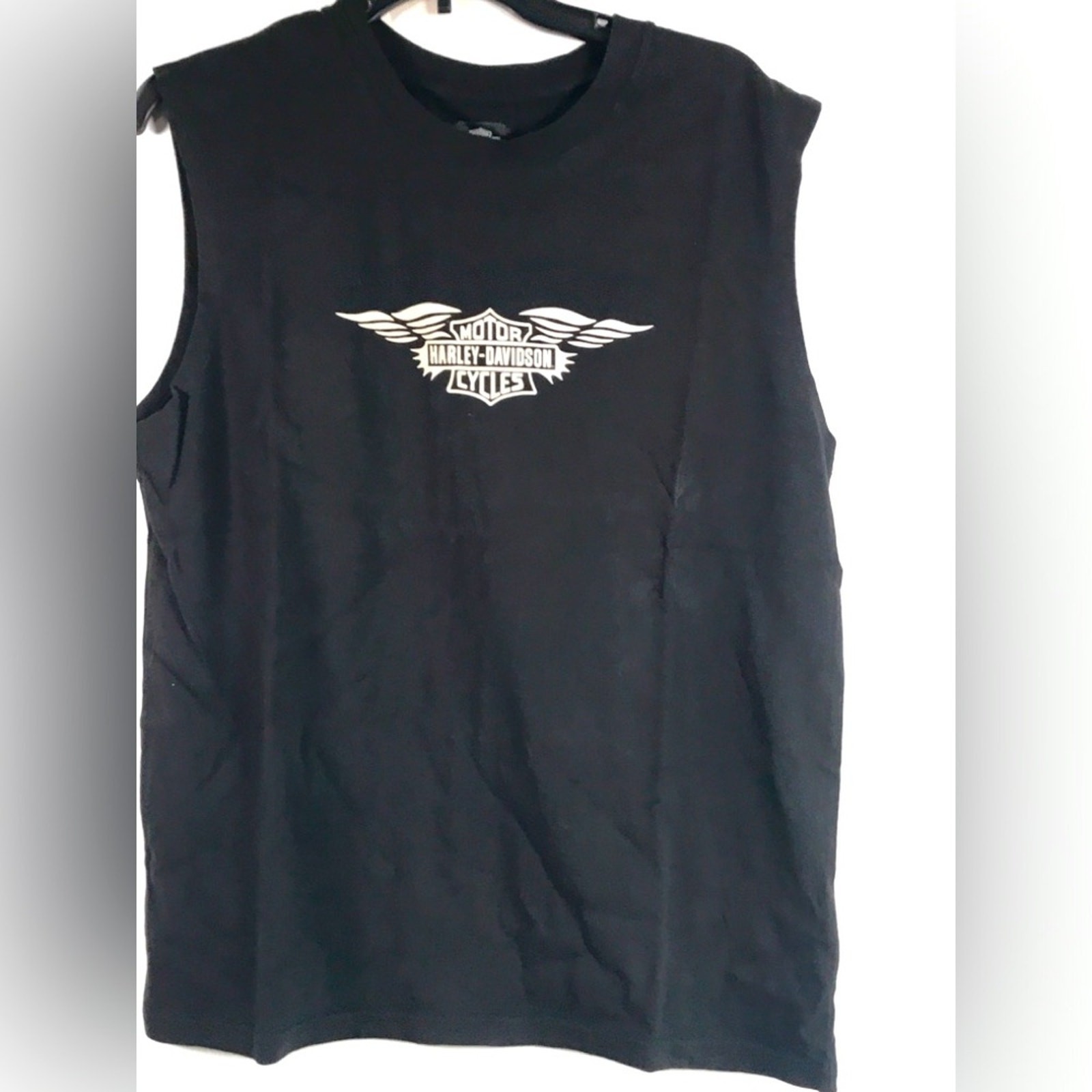 Harley-Davidson Silver Wing Boxy Muscle Tank Top, Men's Size S - Black/White gallery