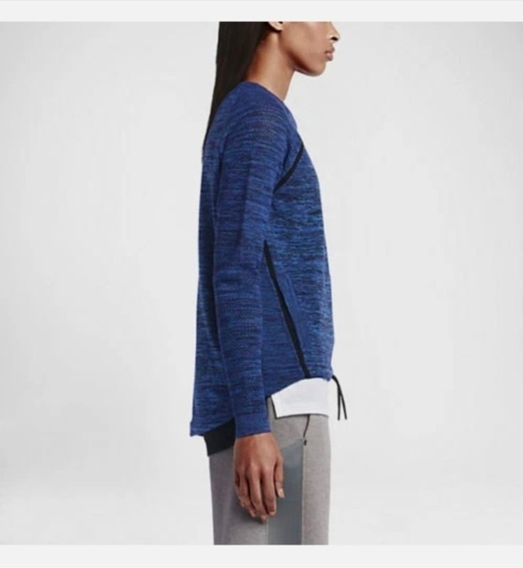 Nike Blue Space Dye Pullover Sweatshirt womans Long Sleeve Drawstring gallery