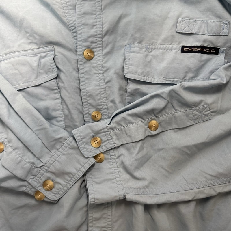 Exofficio Vented Fishing Shirt XL Blue Long Sleeve Button Down Vintage Outdooe gallery