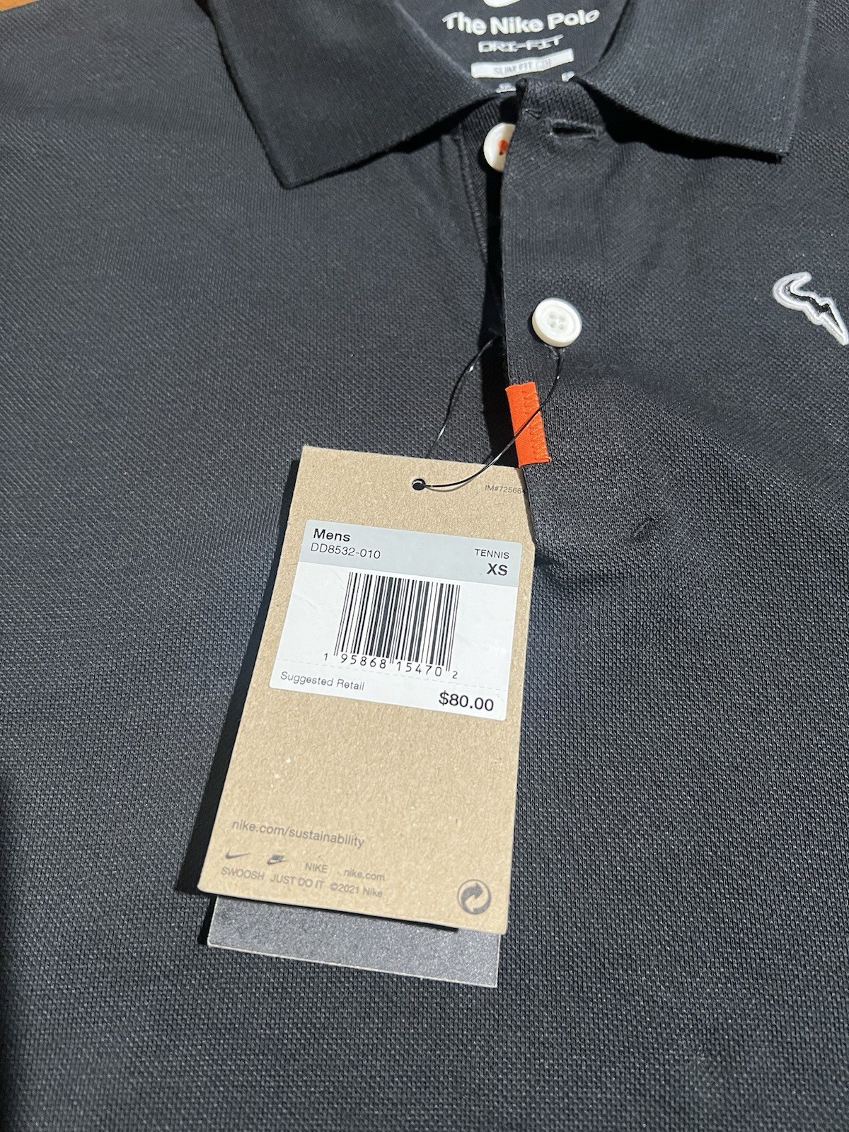 $80 Size XS NEW Nike Polo Rafa Nadal Men's Dri-FIT Tennis Polo Slim DD8532-010 gallery