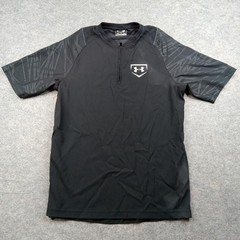 Under Armour Shirt Mens Small Black All Season Gear 1/4 Zip Baseball Training