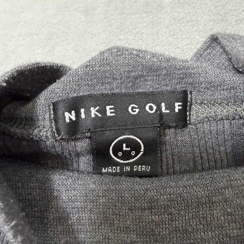 Vintage Nike Golf Gray Ribbed Knit Mock Neck Long Sleeve Shirt Men's Large gallery