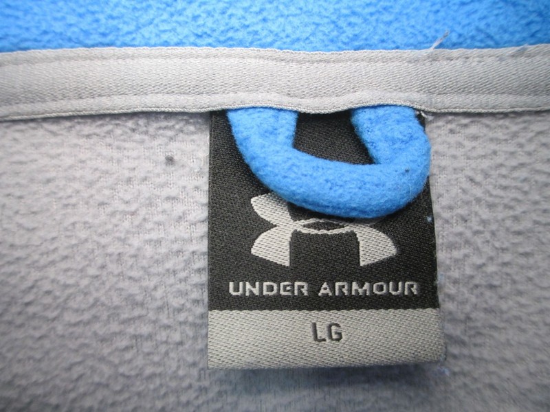 Under Armour Size L Mens Blue Gray Fleece 1/4 Zip Activewear Sport Pull Over 636 gallery