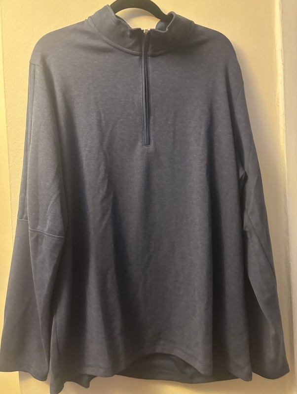 Adidas Pullover 1/4 Zip Blue Golf Shirt Mens XL RN # 88387 gallery