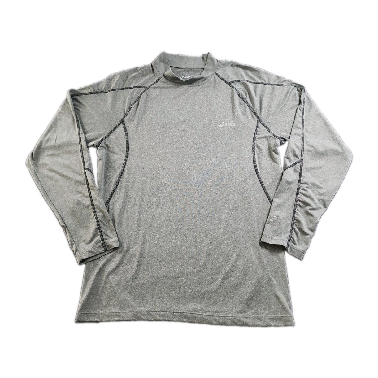 Asics Running Men's XL Gray Long Sleeve Shirt Active Training Track Race Gym gallery