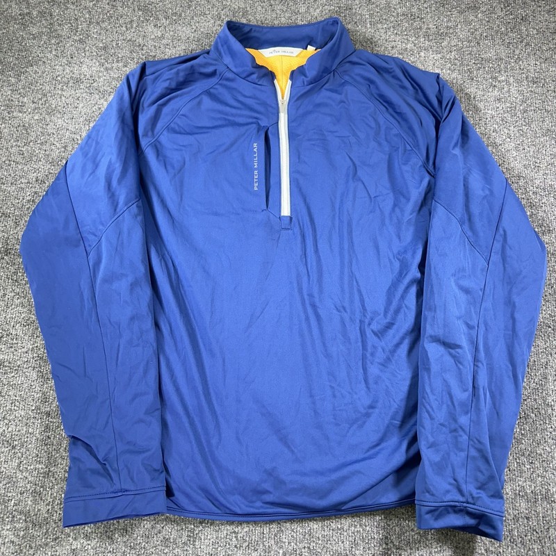 Peter Millar 1/4 Zip Pullover Mens Large Blue Thermal Flow Insulated Golf Jacket gallery