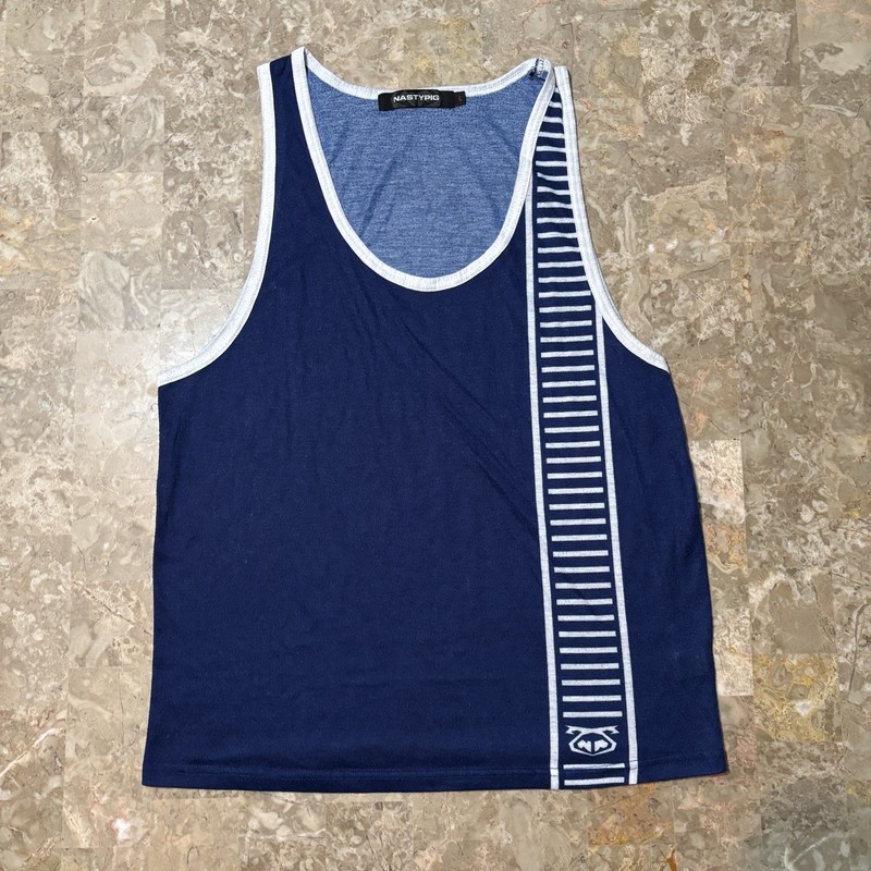Nasty Pig Tank Top Mens Large Blue Varsity Basketball Sleeveless Gym gallery
