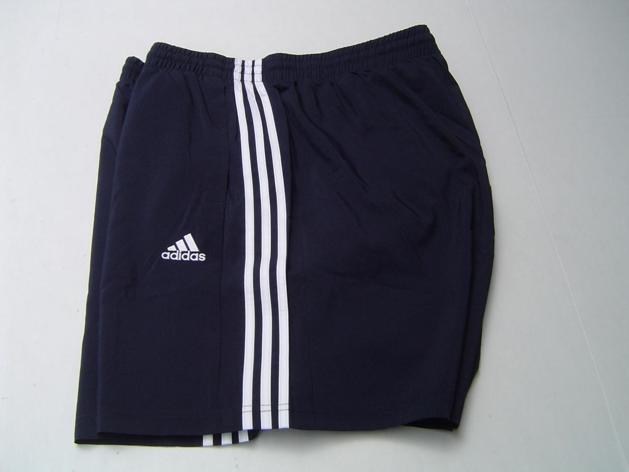 NEW MENS ADIDAS NAVY BLUE 7" MID RISE WORKOUT SHORTS W/WHITE STRIPES SIZE 3XLT gallery