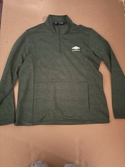 Devon & Jones Chevrolet Men’s XL Green 1/4 Zip Pullover Mock Neck Logo Poly