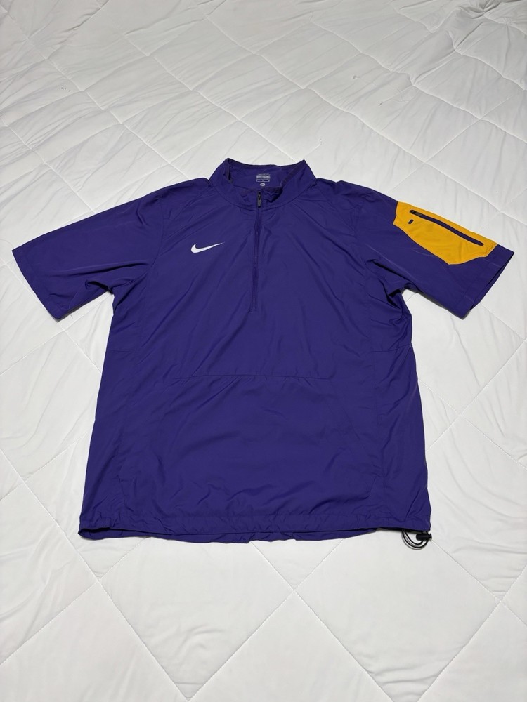 2015 Nike Short Sleeve 1/4 Zip Training Shirt Size S Lakers Lightweight Workout