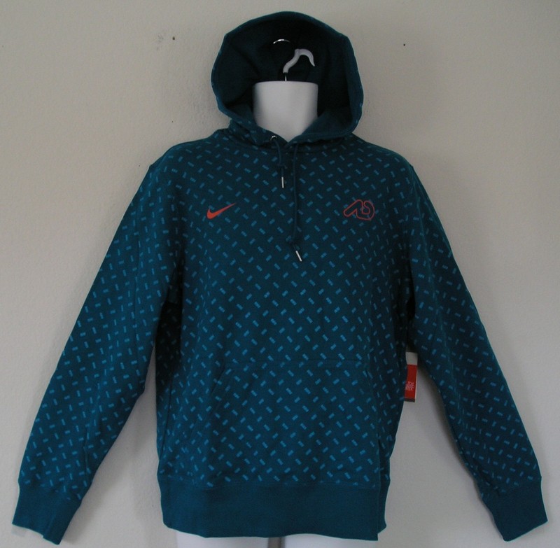 nwt~Nike ALLOVER PRINTED HYBRID Hoody Sweat Shirt 100%COTTON Fleece Top~Men sz L gallery