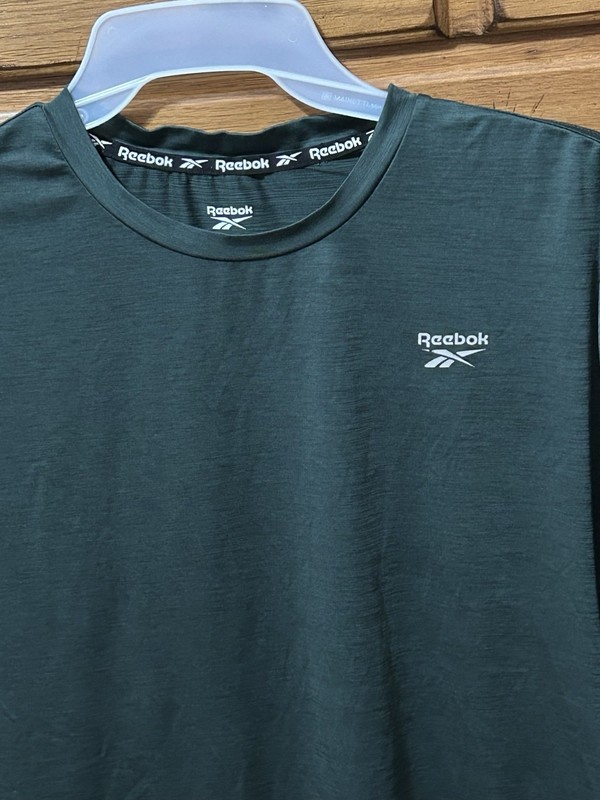 Reebok Mens Performance T Shirt Size M Green Space Dye Short Sleeve Gym Top Read gallery