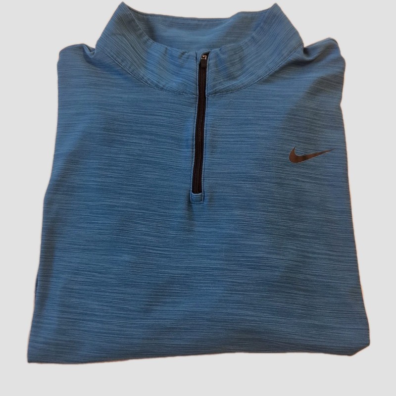 Nike Dri-Fit Oasis Blue Pullover Men’s Large Breathable Long Sleeve 1/4 Zip •EUC gallery