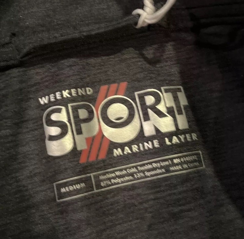 Men’s Marine Layer Size Medium Gray Quarter Zip Pullover Jacket Kansas City M🔥 gallery