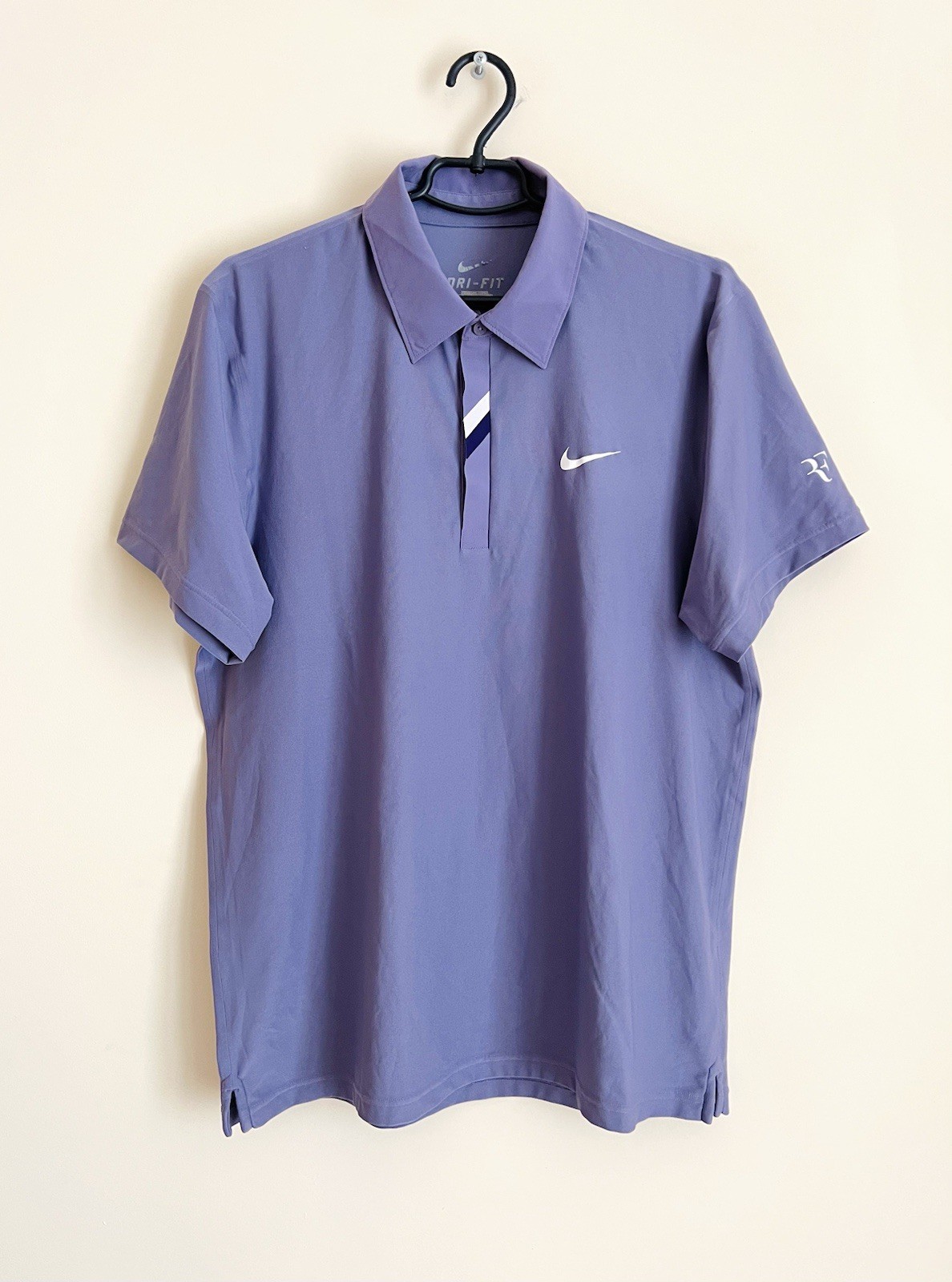 Nike Roger Federer RF 2010 Basel Shanghai Tennis Polo Shirt 383048-503 size L gallery