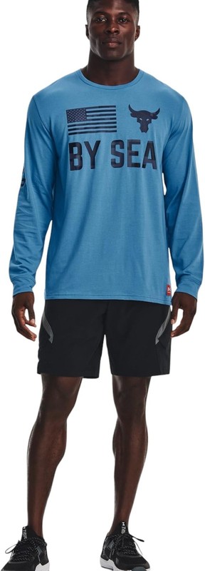 Under Armour Project Rock Vet Day By Air Men's Long Sleeve Blue Sz Medium NEW! gallery