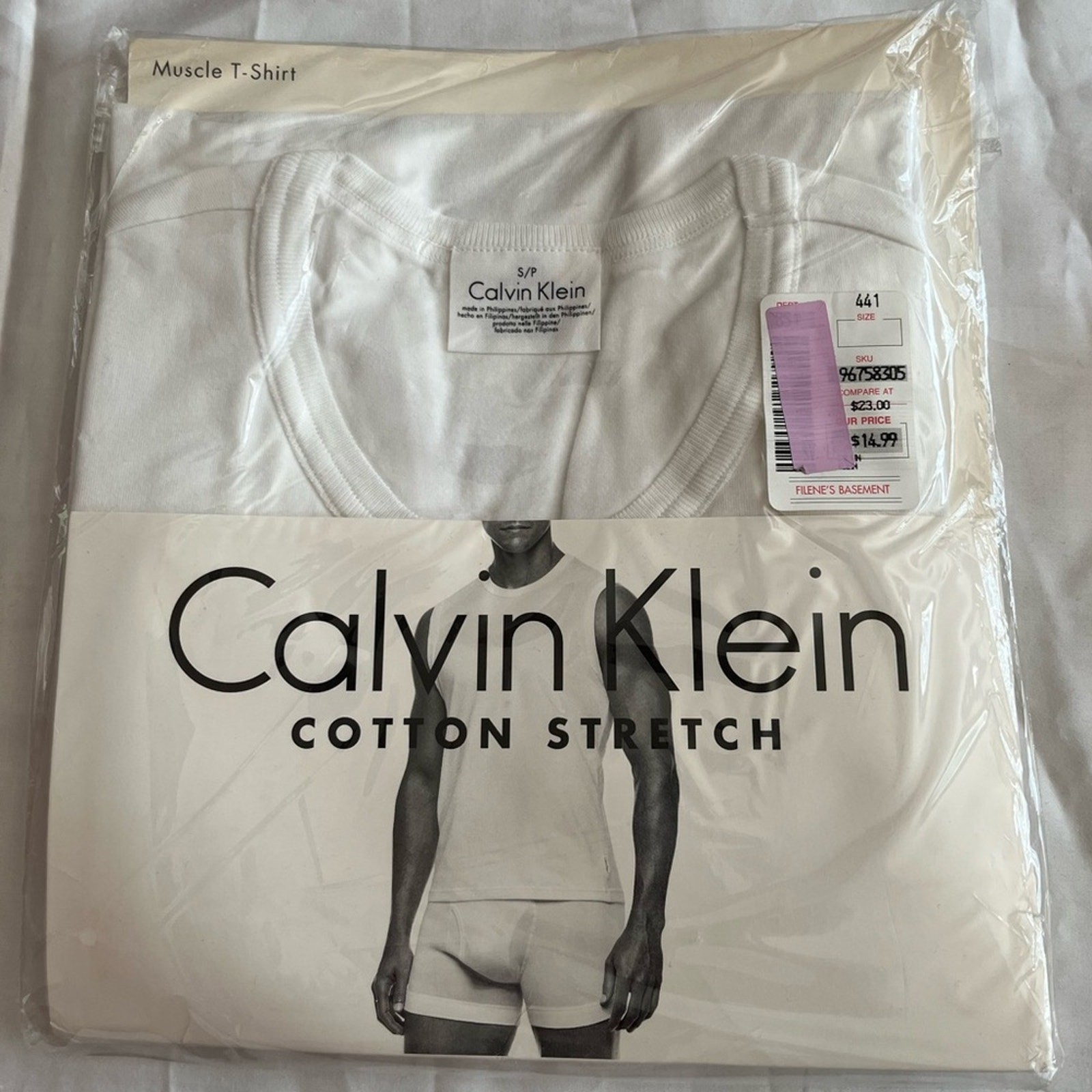 Calvin Klein Shirt 1pc Cotton Stretch Muscle White Sz S NWT gallery
