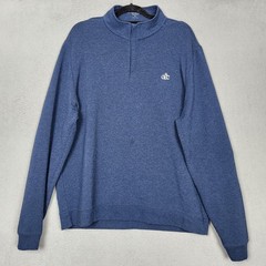 Holderness & Bourne Harper Pullover Mens XL Blue Heathered Atlantic 1/4 Zip