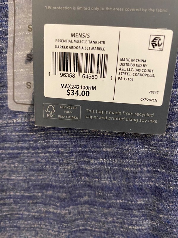 VRST Men's Blue Soft Essential Comfortable Muscle Crew Neckline Tank Top NWT gallery