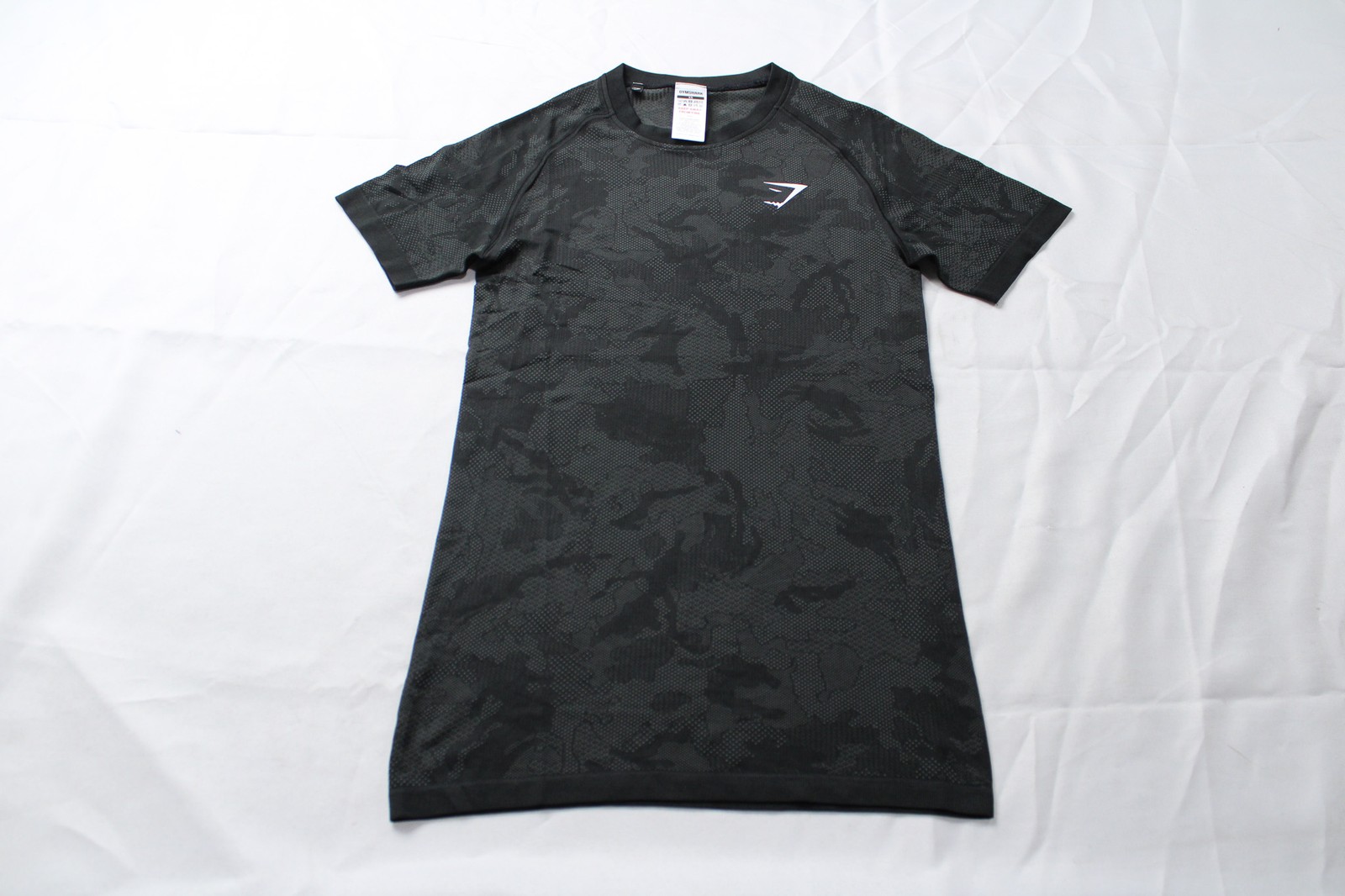 Gymshark Men's Slim Fit Geo Seamless T-Shirt EH6 Black/Charcoal Grey Size XS gallery