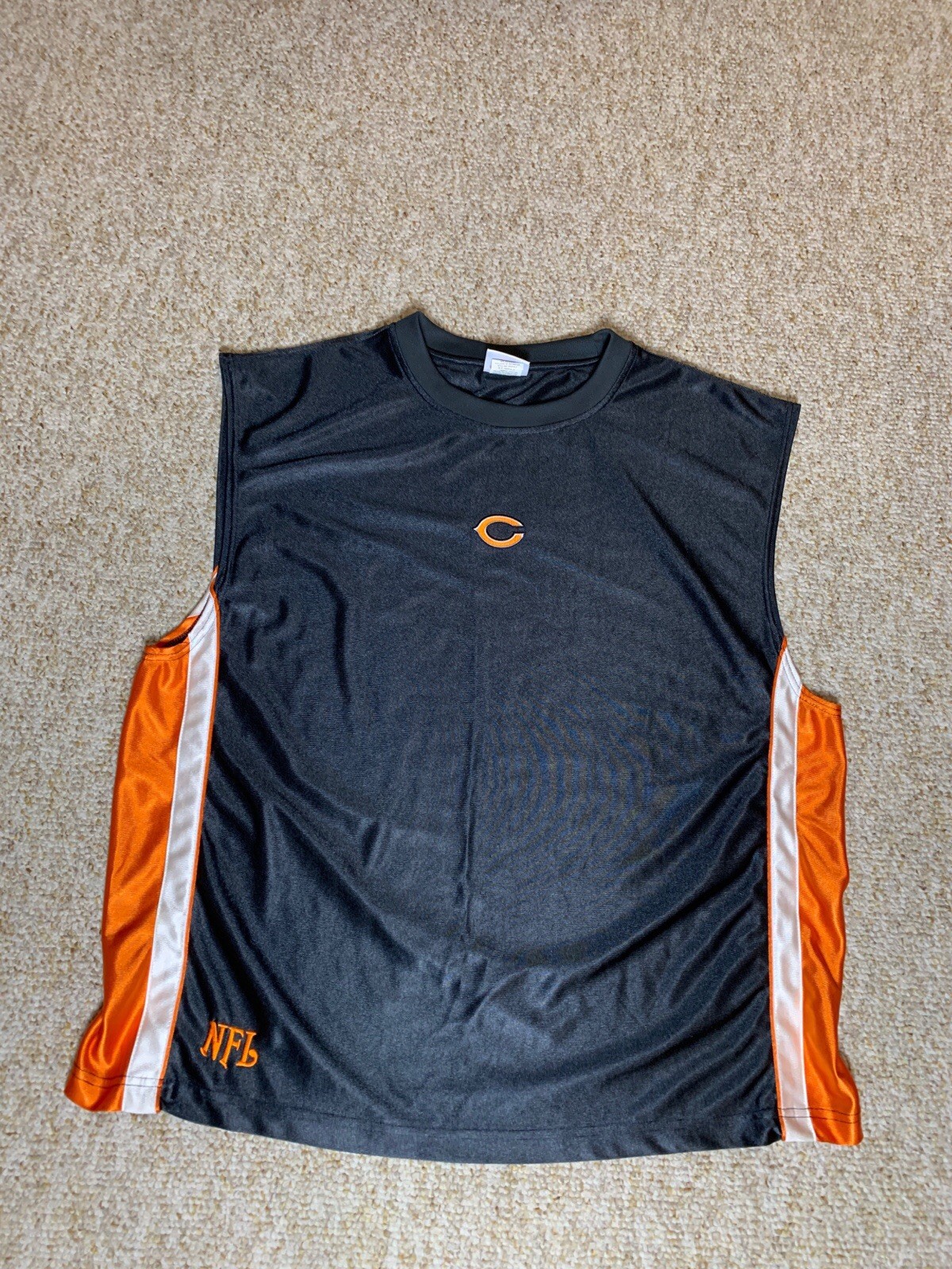 NFL Chicago Bears Mens Sleeveless Tank Top-Navy Blue,Orange, & White Size 2XL gallery
