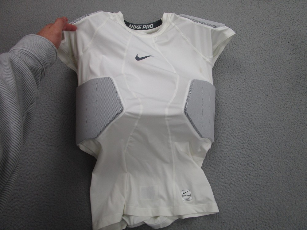 Nike Pro Shirt Mens XL White Padded Compression Football Base Layer Top