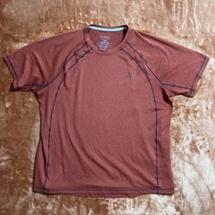 LL Bean Shirt Mens Large Hiking Quick Dry Trail Tee Performance Running Orange