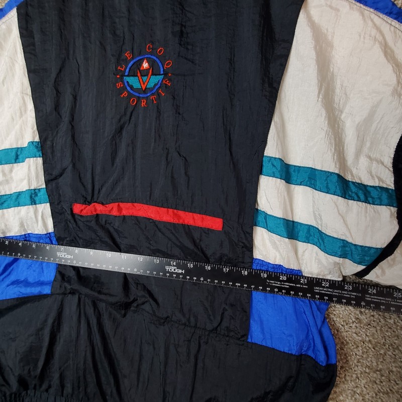 Rare Vintage Le Coq Sportif Big Logo Pullover Blue Red Teal Size XL gallery