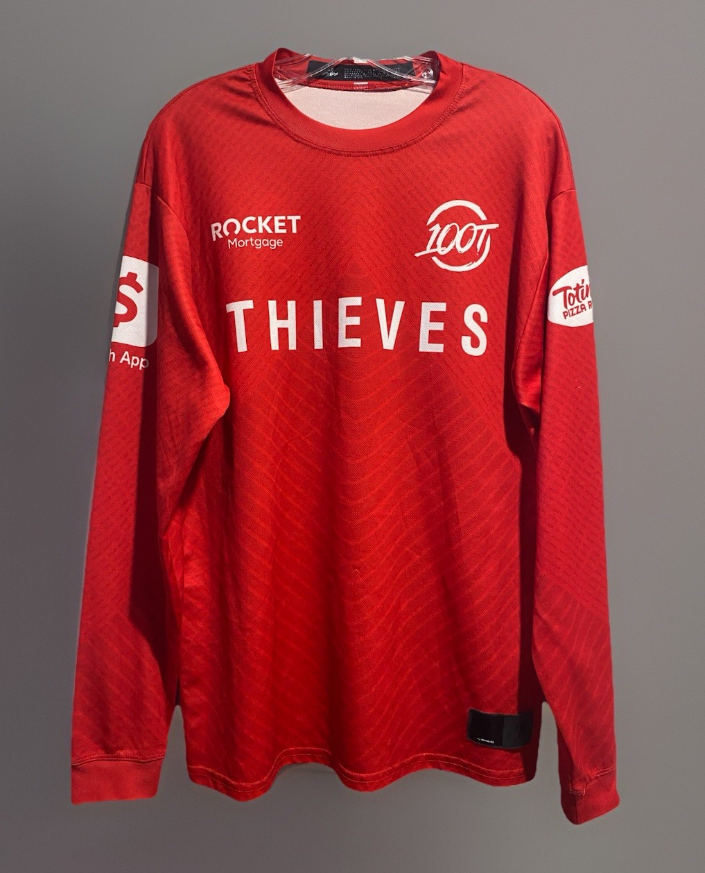 100 Thieves 2020 Jersey Large Mens Red Long Sleeve Gaming Esports + Sponsors #20 gallery