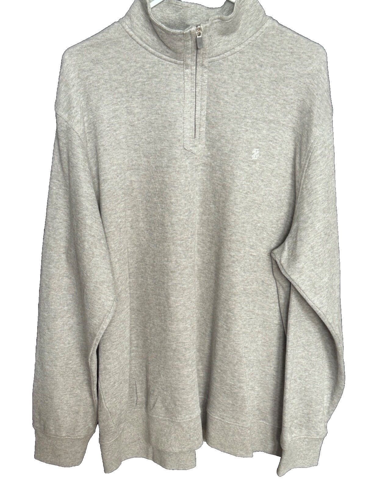 Izod Mens (XL) Golf Gray Heather Long Sleeve 1/2 Zip Cotton Shirt NEW! gallery