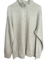 Izod Mens (XL) Golf Gray Heather Long Sleeve 1/2 Zip Cotton Shirt NEW!