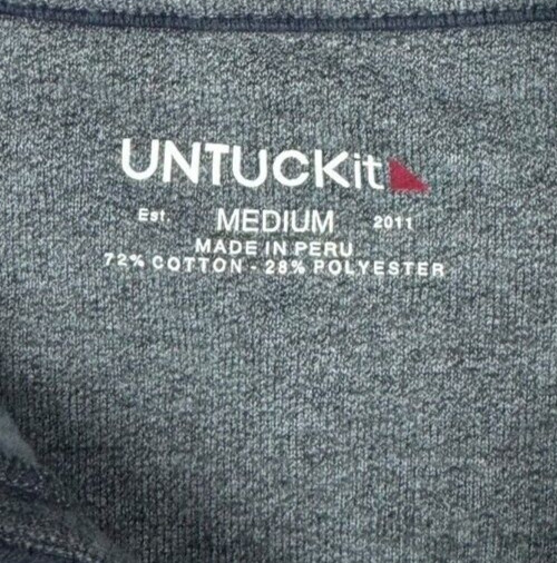 UNTUCKit Men’s 1/4 Zip Mock Neck Performance Pullover Gray • Medium gallery
