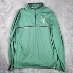 Fanatics Pullover Men’s L Green 1/4 Zip NBA Shirt Milwaukee Bucks Basketball