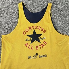 Vintage Converse All Star Reversible Basketball Jersey SZ Large Men’s Yellow 90s