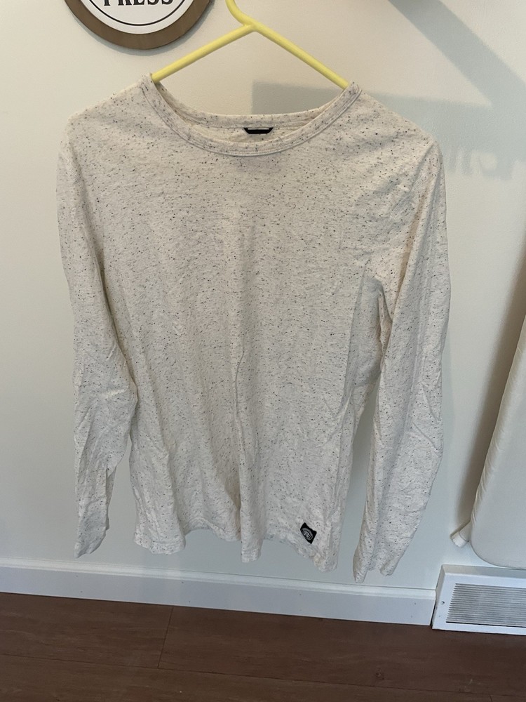 Reigning Champ Ivory Speckled Handcrafted Pullover L/S Lightweight Shirt SZ M