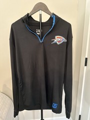 OKC Thunder Net-Dri 1/4 Zip Pullover Mens Large Black Athletic Long Sleeve