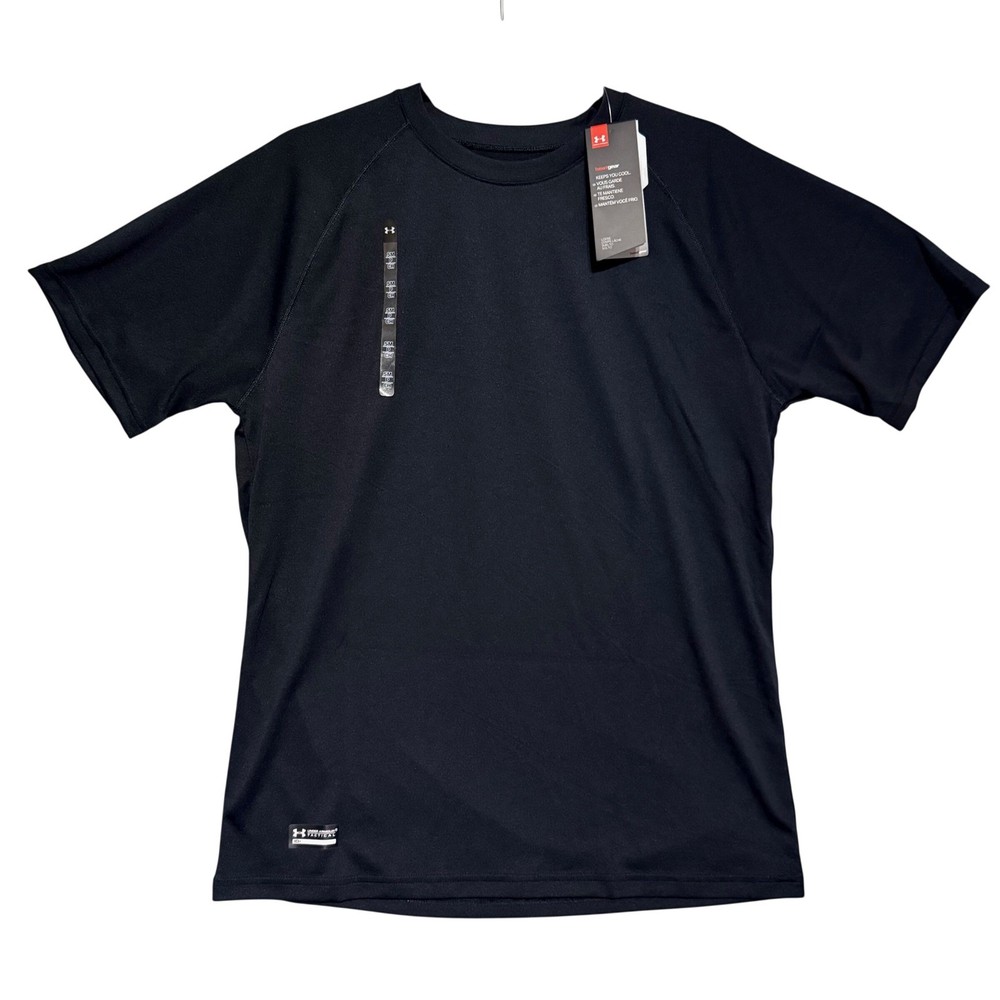 Under Armour Mens HeatGear Loose Fit TShirt Black SMALL Anti Odor Training
